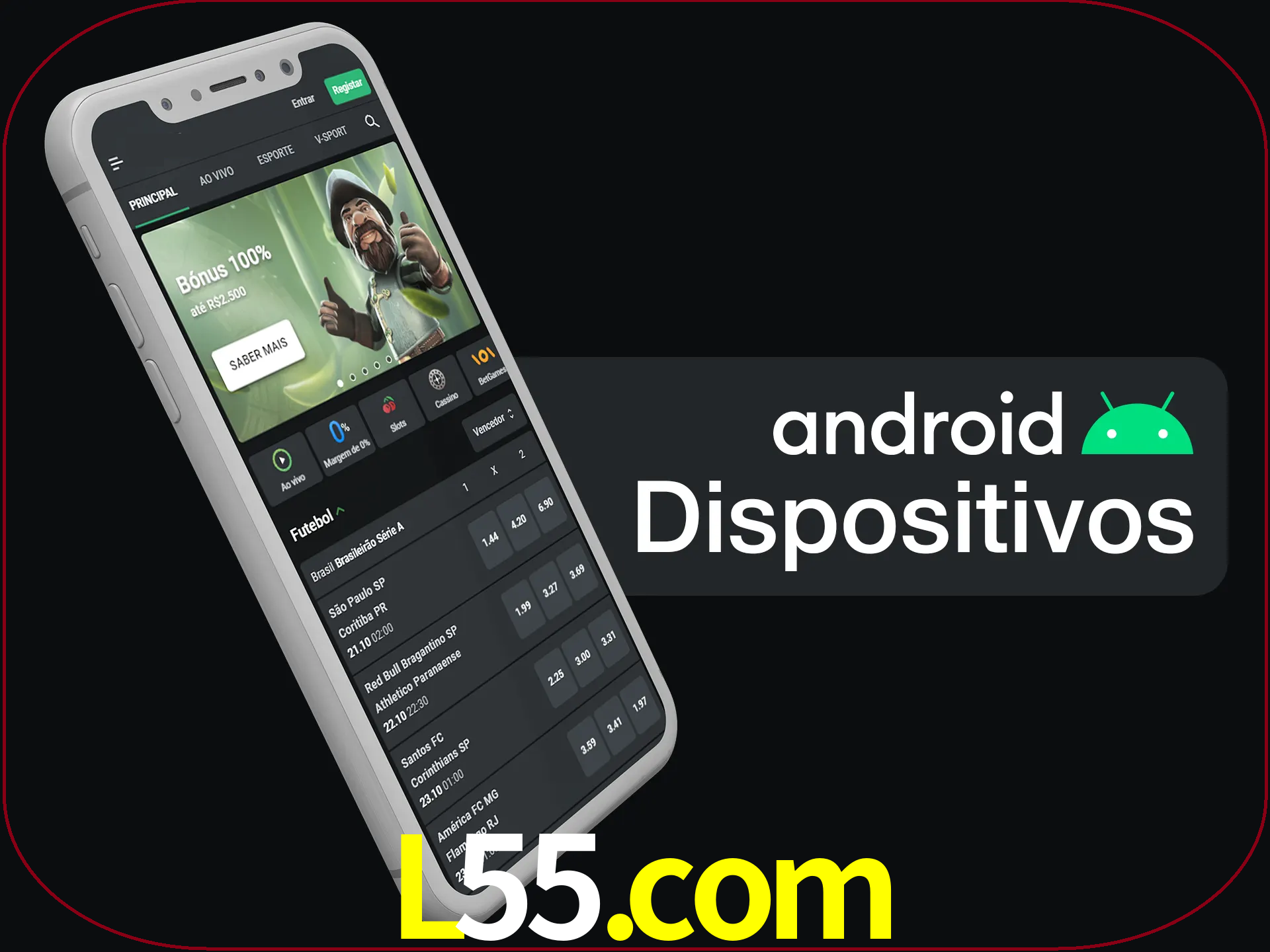 O aplicativo suporta a maioria de todos os dispositivos Android.