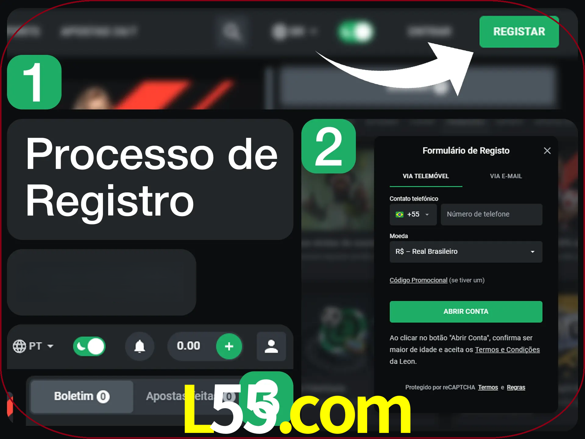 O processo de registro na LeonBet é simples.