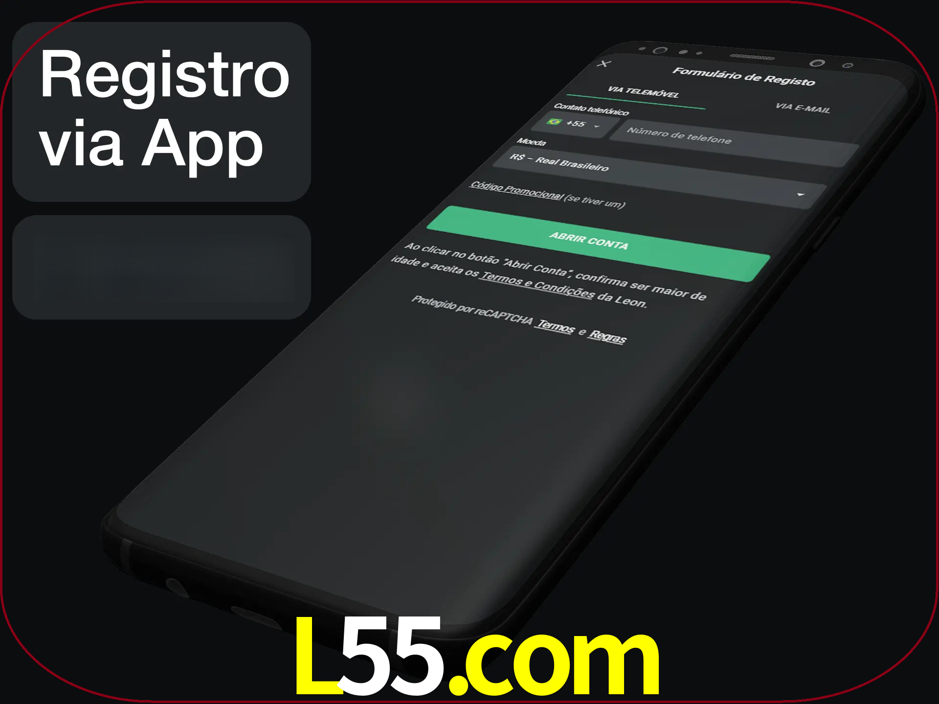 Registre-se quiclly em LeonBet usando o aplicativo.
